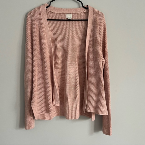 a new day Sweaters - A New Day Soft Pink Knit Long Sleeve Open Front Cardigan